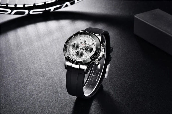 Planet Gates rubber grey 40mm New V2 PAGANI DESIGN Men's Quartz Watches Sapphire Retro Chronograph Stainless Steel Waterproof Watch Men Relogio Masculino