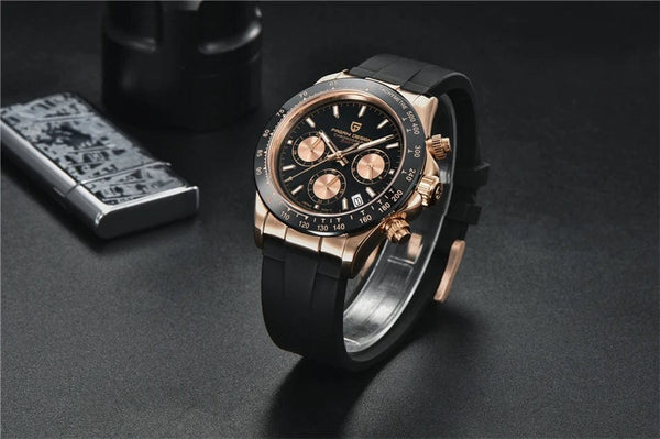 Planet Gates rubber grey 40mm New V2 PAGANI DESIGN Men's Quartz Watches Sapphire Retro Chronograph Stainless Steel Waterproof Watch Men Relogio Masculino