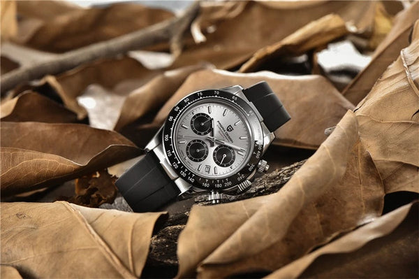 Planet Gates rubber grey 40mm New V2 PAGANI DESIGN Men's Quartz Watches Sapphire Retro Chronograph Stainless Steel Waterproof Watch Men Relogio Masculino