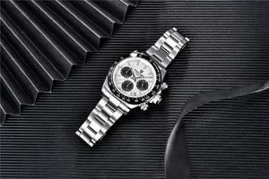 Planet Gates rubber grey 40mm New V2 PAGANI DESIGN Men's Quartz Watches Sapphire Retro Chronograph Stainless Steel Waterproof Watch Men Relogio Masculino