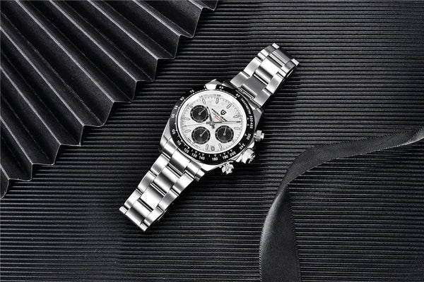 Planet Gates rubber grey 40mm New V2 PAGANI DESIGN Men's Quartz Watches Sapphire Retro Chronograph Stainless Steel Waterproof Watch Men Relogio Masculino