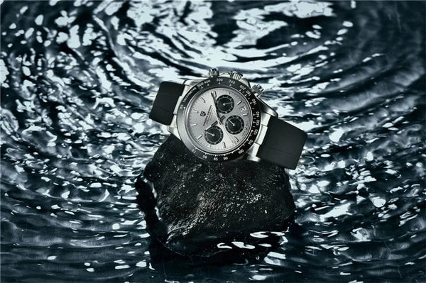 Planet Gates rubber grey 40mm New V2 PAGANI DESIGN Men's Quartz Watches Sapphire Retro Chronograph Stainless Steel Waterproof Watch Men Relogio Masculino
