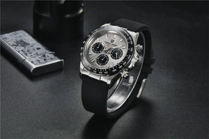 Planet Gates rubber grey 40mm New V2 PAGANI DESIGN Men's Quartz Watches Sapphire Retro Chronograph Stainless Steel Waterproof Watch Men Relogio Masculino