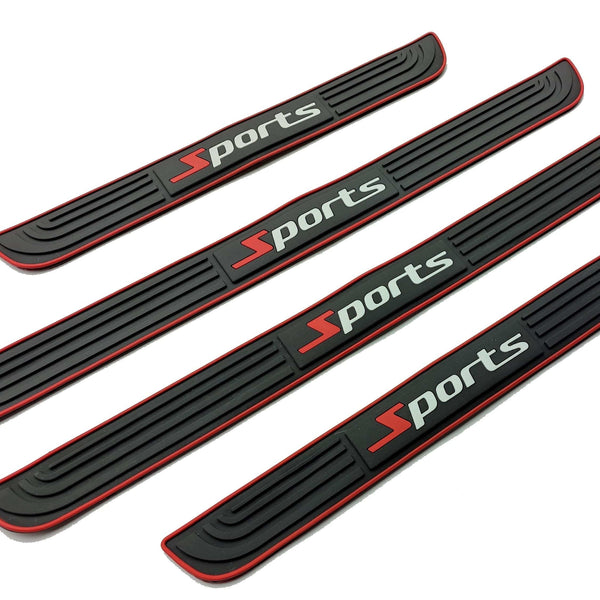 Planet Gates Rubber Upgrade Your Car with 4pcs Universal Rubber Door Sill Protector - Get Maximum Protection Now!