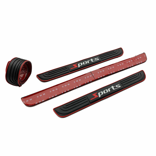 Planet Gates Rubber Upgrade Your Car with 4pcs Universal Rubber Door Sill Protector - Get Maximum Protection Now!