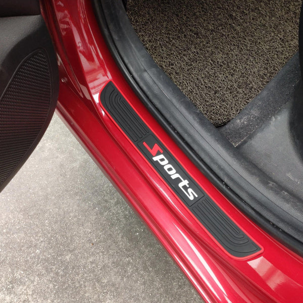 Planet Gates Rubber Upgrade Your Car with 4pcs Universal Rubber Door Sill Protector - Get Maximum Protection Now!