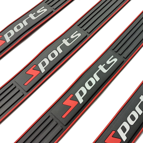 Planet Gates Rubber Upgrade Your Car with 4pcs Universal Rubber Door Sill Protector - Get Maximum Protection Now!