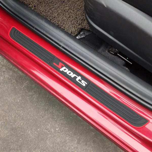 Planet Gates Rubber Upgrade Your Car with 4pcs Universal Rubber Door Sill Protector - Get Maximum Protection Now!