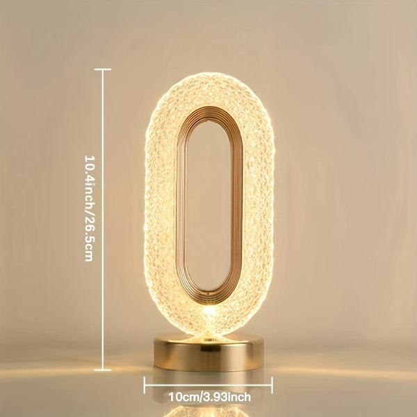 Planet Gates Runway Crystal Lights 1pc Portable Crystal LED Table Lamp, 3-Levels Brightness Desk Lamp, 3 Color Touch Control Rechargeable Lamp, Night Light, Bedside Lamp, Dining Room Lamp