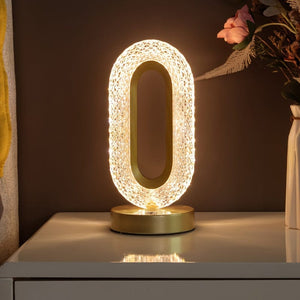 Planet Gates Runway Crystal Lights 1pc Portable Crystal LED Table Lamp, 3-Levels Brightness Desk Lamp, 3 Color Touch Control Rechargeable Lamp, Night Light, Bedside Lamp, Dining Room Lamp