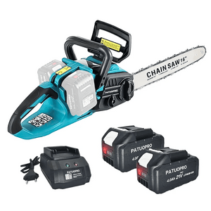 Planet Gates Russian Federation / 2PCS 4.0Ah Battery / EU PATUOPRO 16 Inch Brushless Chainsaw Cordless Electric Chain Saw Wood Cutting Garden Pruning Power Tools For Makita 18V Battery