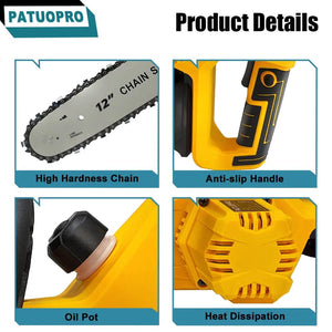 Planet Gates Russian Federation / 2PCS 4Ah Battery / EU 12Inch Brushless Electric Chain Saw 3800RPM Portable Chainsaw Rechargeable Cordless Graden Pruning Tools For Makita 18V Battery