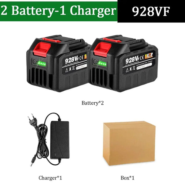 Planet Gates Russian Federation / 2x928VF-1 Charger / 18V 20V Rechargeable Lithium Battery EU Plug.388VF 15000mAh.928VF 22500mAh.Battery Capacity Indicator.for Chainsaw Electric Drill