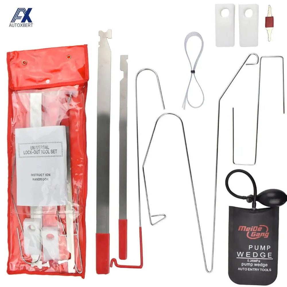 Planet Gates Russian Federation Car Vehicle Door Lost Lock Out Thin Bar Wedge Emergency Open Unlock Key Tools Kit + Black Air Pump Universal Car Styling Parts