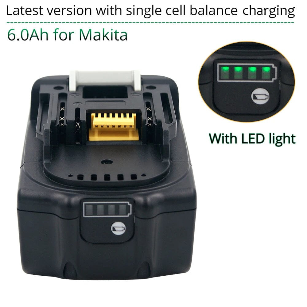 Planet Gates Russian Federation Latest Upgraded BL1860 Rechargeable Battery 18 V 6000mAh Lithium for Makita 18V Battery BL1840 BL1850 BL1830 BL1860B LXT 400