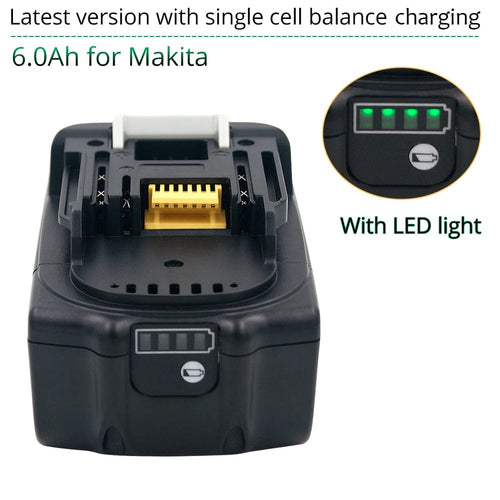 Planet Gates Russian Federation Latest Upgraded BL1860 Rechargeable Battery 18 V 6000mAh Lithium for Makita 18V Battery BL1840 BL1850 BL1830 BL1860B LXT 400