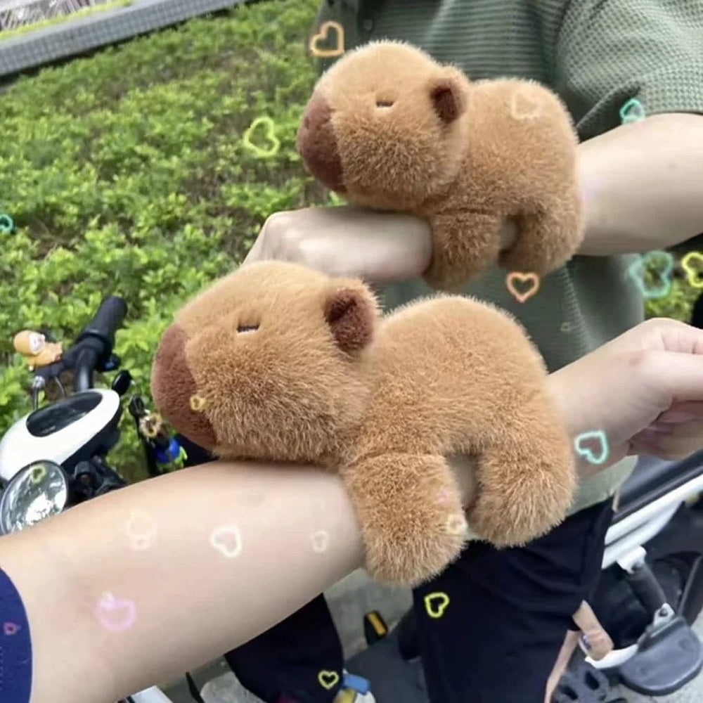 Planet Gates Rytanda Capybara Clap Circle Toys Slap Snap Wrap Wristband Bracelet Capybara Plush Hand Ring Fun Pop Circles Kids Christmas Gift