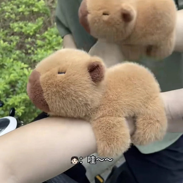 Planet Gates Rytanda Capybara Clap Circle Toys Slap Snap Wrap Wristband Bracelet Capybara Plush Hand Ring Fun Pop Circles Kids Christmas Gift