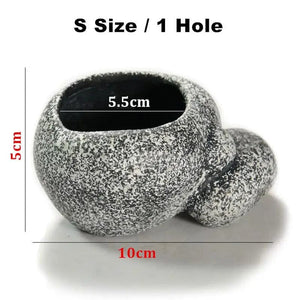 Planet Gates S 1 hole Fish Shrimp Incubation Shelter Cave Multipurpose Ceramic Planting Pots Fish Tank Aquarium Decorations Water Aquatic Plant Basin