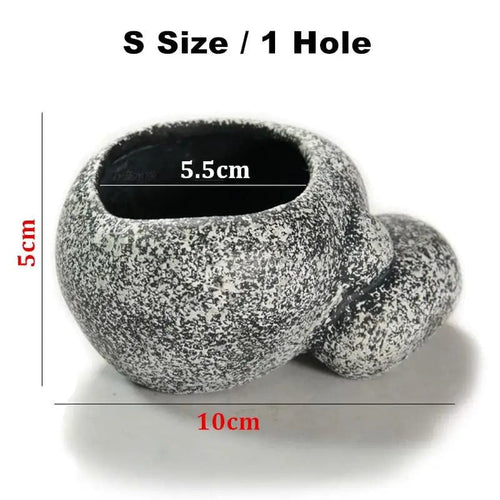 Planet Gates S 1 hole Fish Shrimp Incubation Shelter Cave Multipurpose Ceramic Planting Pots Fish Tank Aquarium Decorations Water Aquatic Plant Basin