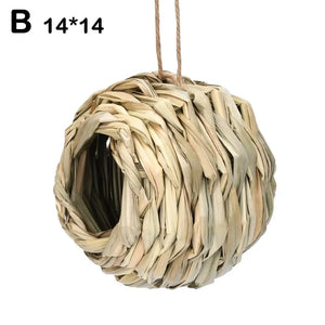 Planet Gates S 12x12cm / China Handwoven Straw Bird Nest Parrot Hatching Outdoor Garden Hanging Hatching Breeding House Nest Bird Accessory