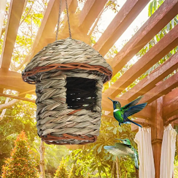 Planet Gates S 12x12cm / China Handwoven Straw Bird Nest Parrot Hatching Outdoor Garden Hanging Hatching Breeding House Nest Bird Accessory