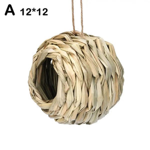 Planet Gates S 12x12cm / China Handwoven Straw Bird Nest Parrot Hatching Outdoor Garden Hanging Hatching Breeding House Nest Bird Accessory