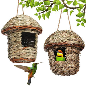 Planet Gates S 12x12cm / China Handwoven Straw Bird Nest Parrot Hatching Outdoor Garden Hanging Hatching Breeding House Nest Bird Accessory