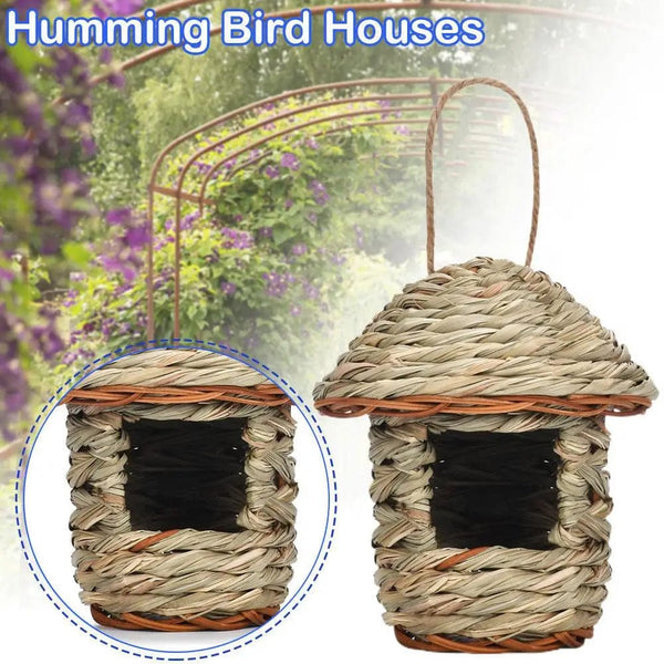 Planet Gates S 12x12cm / China Handwoven Straw Bird Nest Parrot Hatching Outdoor Garden Hanging Hatching Breeding House Nest Bird Accessory
