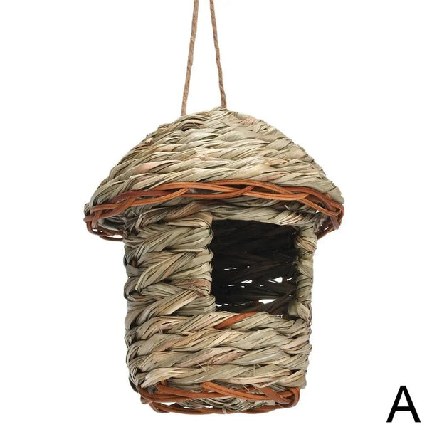 Planet Gates S 12x12cm / China Handwoven Straw Bird Nest Parrot Hatching Outdoor Garden Hanging Hatching Breeding House Nest Bird Accessory