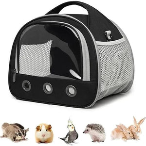 Planet Gates S / Black Portable Small Animal Carrier Bag Guinea Pig Carrier Cage Pet Carrier for Hamster Hedgehog Parrots Rat and Other Small Animals