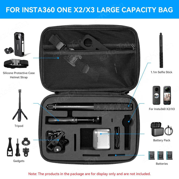 Planet Gates S Case / CHINA Box for Insta360 X4 X3 X2 Camera Carrying Case Portable Storage Bag Protective Case For Insta360 X3 X2 Action Camera Accessories