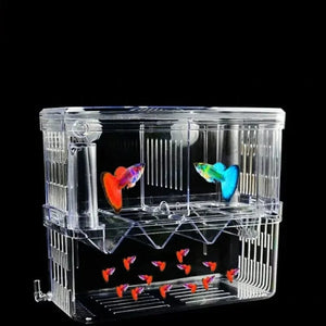 Planet Gates S/L/XL Aquarium Acrylic Double-Deck Clear Fish Breeding Isolation Box Aquarium Breeder Fish Hatchery Divider Shrimp Fish Injured