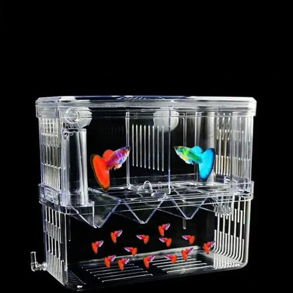 Planet Gates S/L/XL Aquarium Acrylic Double-Deck Clear Fish Breeding Isolation Box Aquarium Breeder Fish Hatchery Divider Shrimp Fish Injured