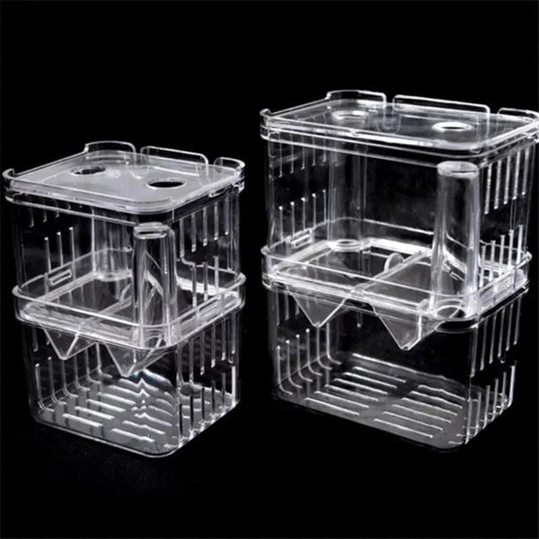 Planet Gates S/L/XL Aquarium Acrylic Double-Deck Clear Fish Breeding Isolation Box Aquarium Breeder Fish Hatchery Divider Shrimp Fish Injured
