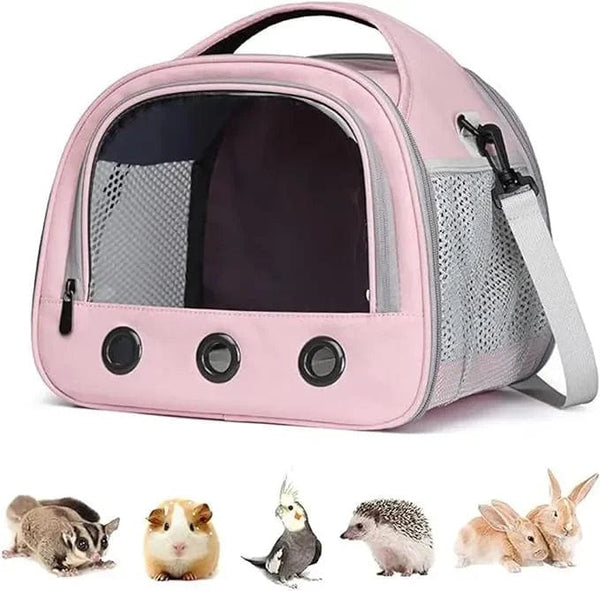 Planet Gates S / Pink Portable Small Animal Carrier Bag Guinea Pig Carrier Cage Pet Carrier for Hamster Hedgehog Parrots Rat and Other Small Animals