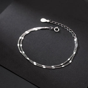 Planet Gates S0000178 gold stainless steel Double Layers Simple Bracelet for Women Temperament Elegant Sweet Link Chain Bracelet Jewelry gift