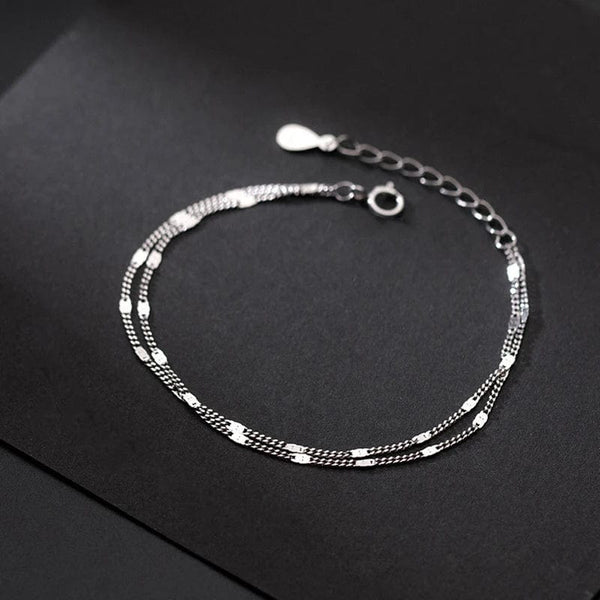 Planet Gates S0000178 gold stainless steel Double Layers Simple Bracelet for Women Temperament Elegant Sweet Link Chain Bracelet Jewelry gift