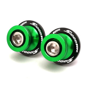 Planet Gates S1000RR Green / CHINA Logo For BMW S1000R S1000RR 2009-2023 S1000XR 2014-2020 Swingarm Spools Sliders Stand Screws CNC Motorcycle Accessories M8 Bolts