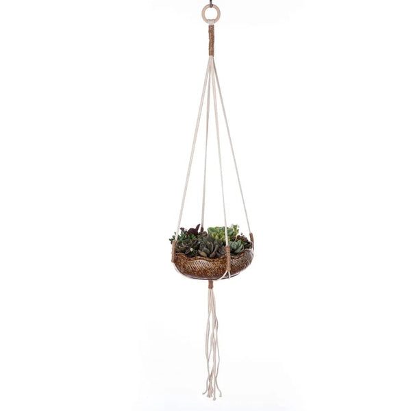 Planet Gates S13 Macrame Plant Hanger Indoor Hanging Planter Basket Woven Cotton Rope Flower Pot Crochet Plant Holder Stand for Boho Home Decor