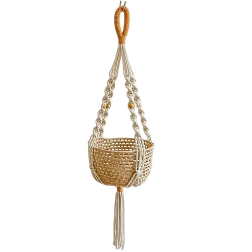 Planet Gates S13 Macrame Plant Hanger Indoor Hanging Planter Basket Woven Cotton Rope Flower Pot Crochet Plant Holder Stand for Boho Home Decor