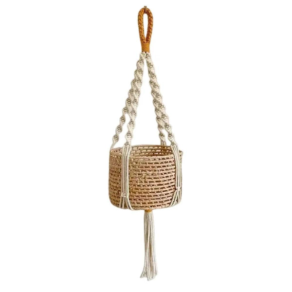 Planet Gates S13 Macrame Plant Hanger Indoor Hanging Planter Basket Woven Cotton Rope Flower Pot Crochet Plant Holder Stand for Boho Home Decor