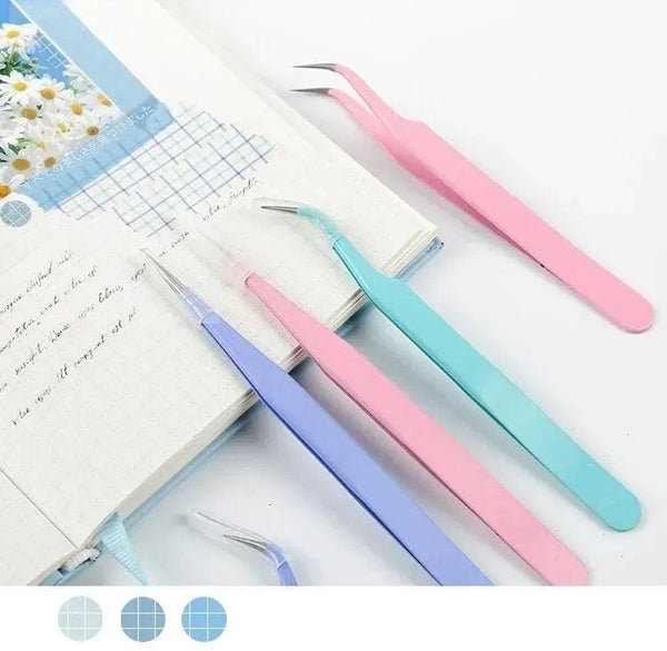 Planet Gates S15248 8Style Candy-colored Tweezers Creative Stainless Steel High Elastic Clips