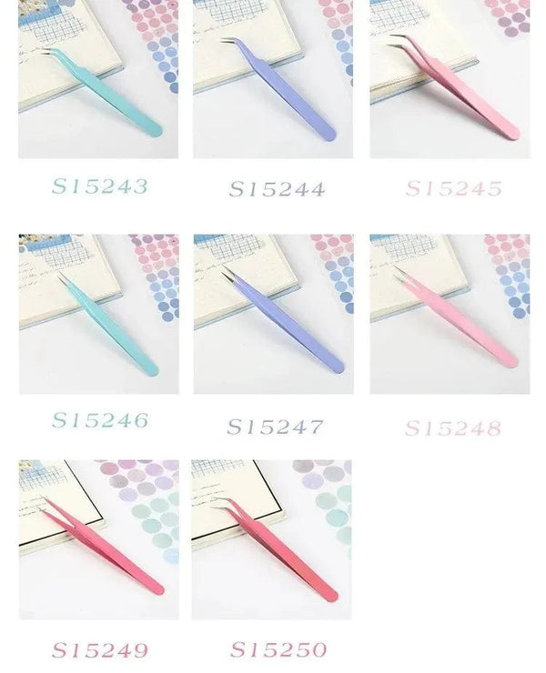Planet Gates S15248 8Style Candy-colored Tweezers Creative Stainless Steel High Elastic Clips