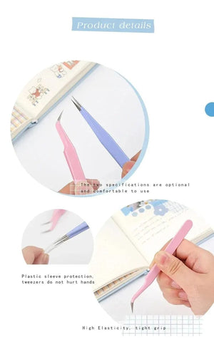 Planet Gates S15248 8Style Candy-colored Tweezers Creative Stainless Steel High Elastic Clips