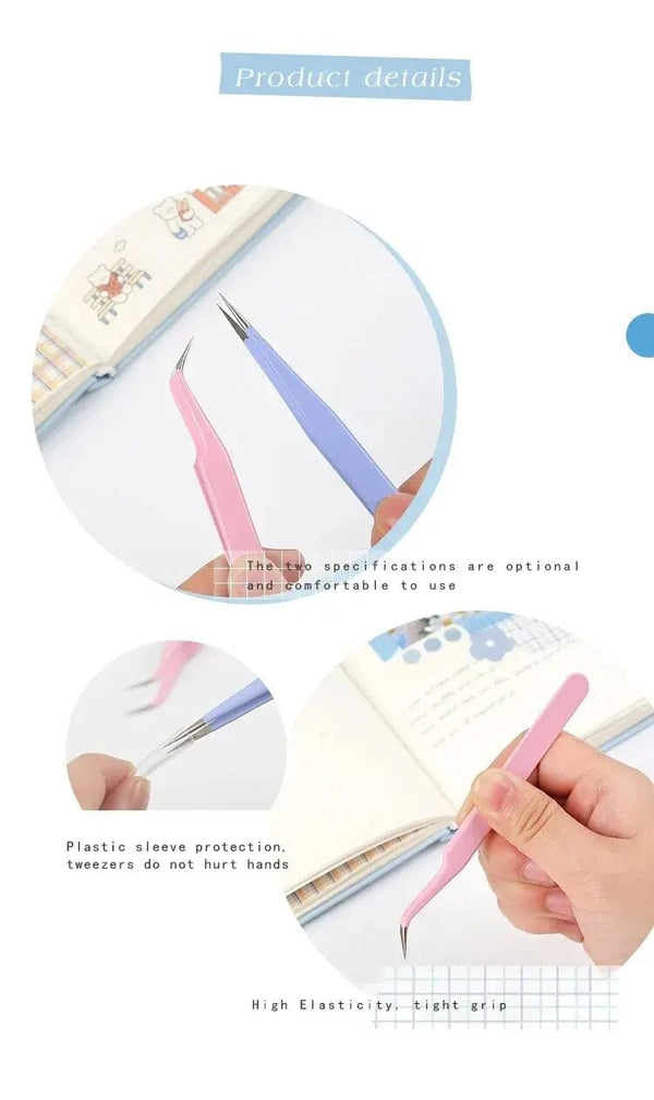 Planet Gates S15248 8Style Candy-colored Tweezers Creative Stainless Steel High Elastic Clips