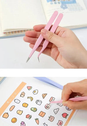 Planet Gates S15248 8Style Candy-colored Tweezers Creative Stainless Steel High Elastic Clips