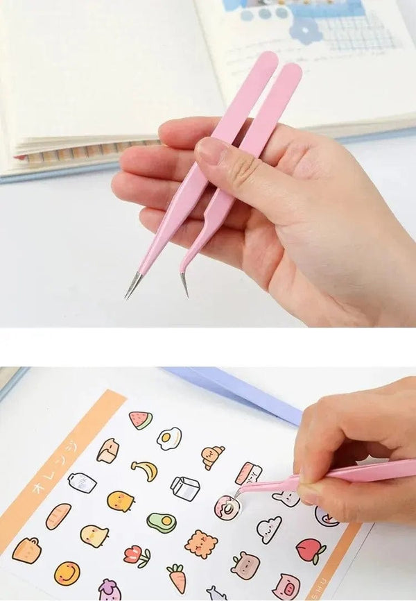 Planet Gates S15248 8Style Candy-colored Tweezers Creative Stainless Steel High Elastic Clips