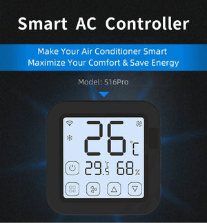 Planet Gates S16 PRO Tuya WiFi AC Thermostat Universal AC Remote Control Smart Life Temperature Thremostat Built-in Temperature Humidity Sensor