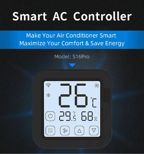Planet Gates S16 PRO Tuya WiFi AC Thermostat Universal AC Remote Control Smart Life Temperature Thremostat Built-in Temperature Humidity Sensor
